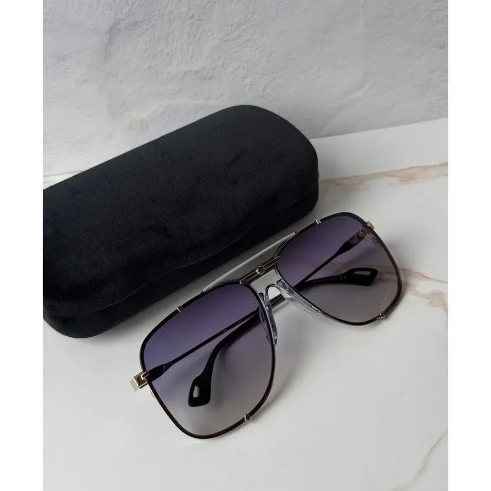 NEW Gucci GG0739SA Grey Oversized Aviator Unisex Sunglasses
